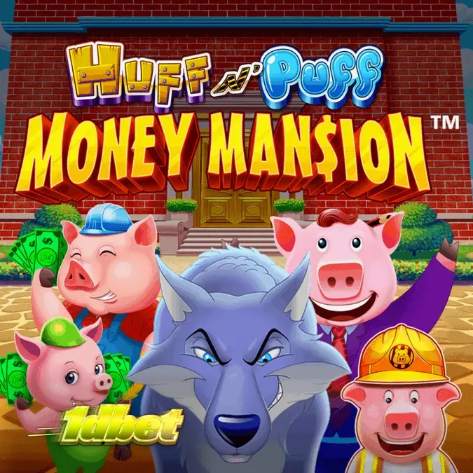 Interface do jogo Huff N Puff Money Mansion com elementos de construção
